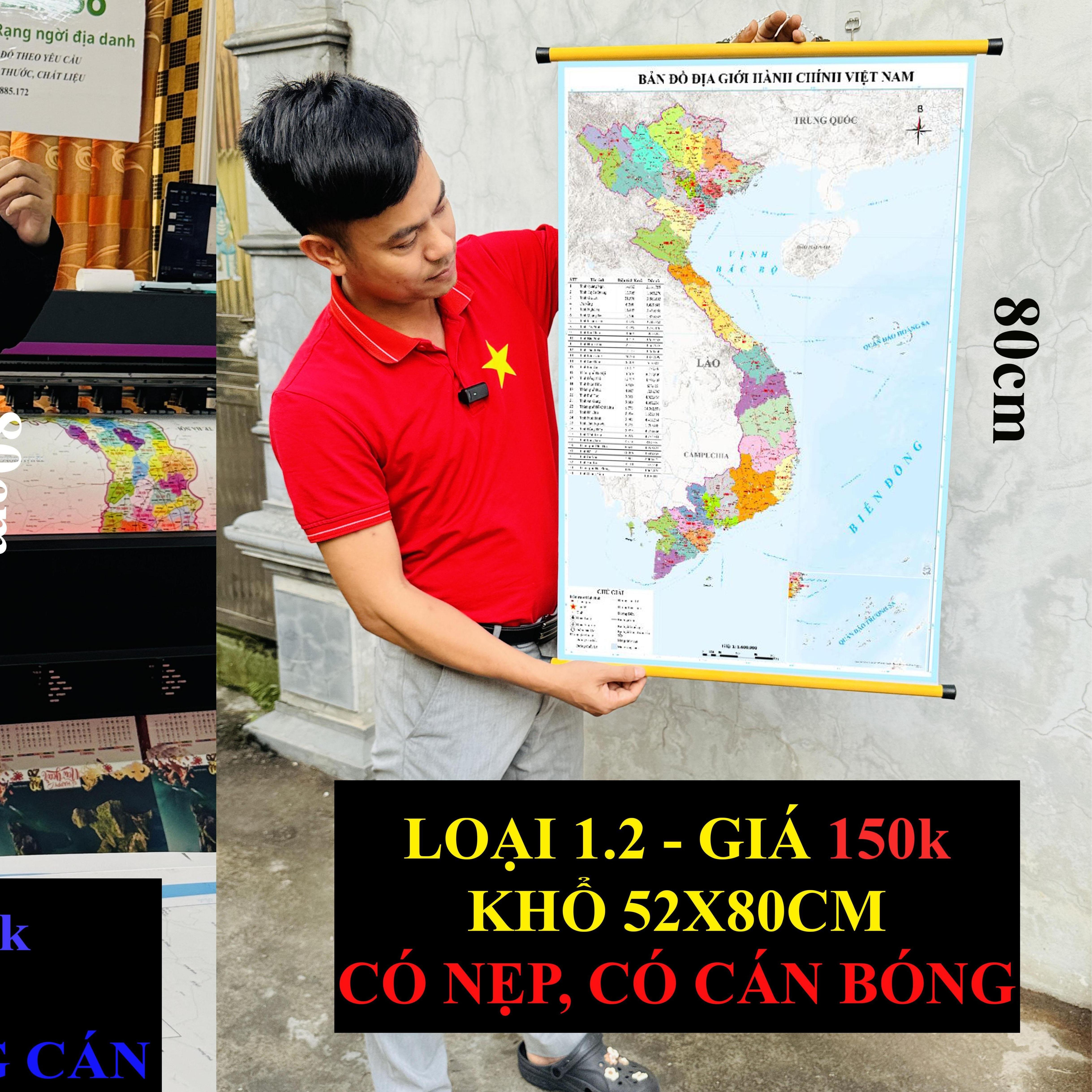 Bản Đồ Việt Nam mới nhất 2026 In siêu nét trên đề can chống nước Dễ Tra Cứu Chính Xác chi tiết