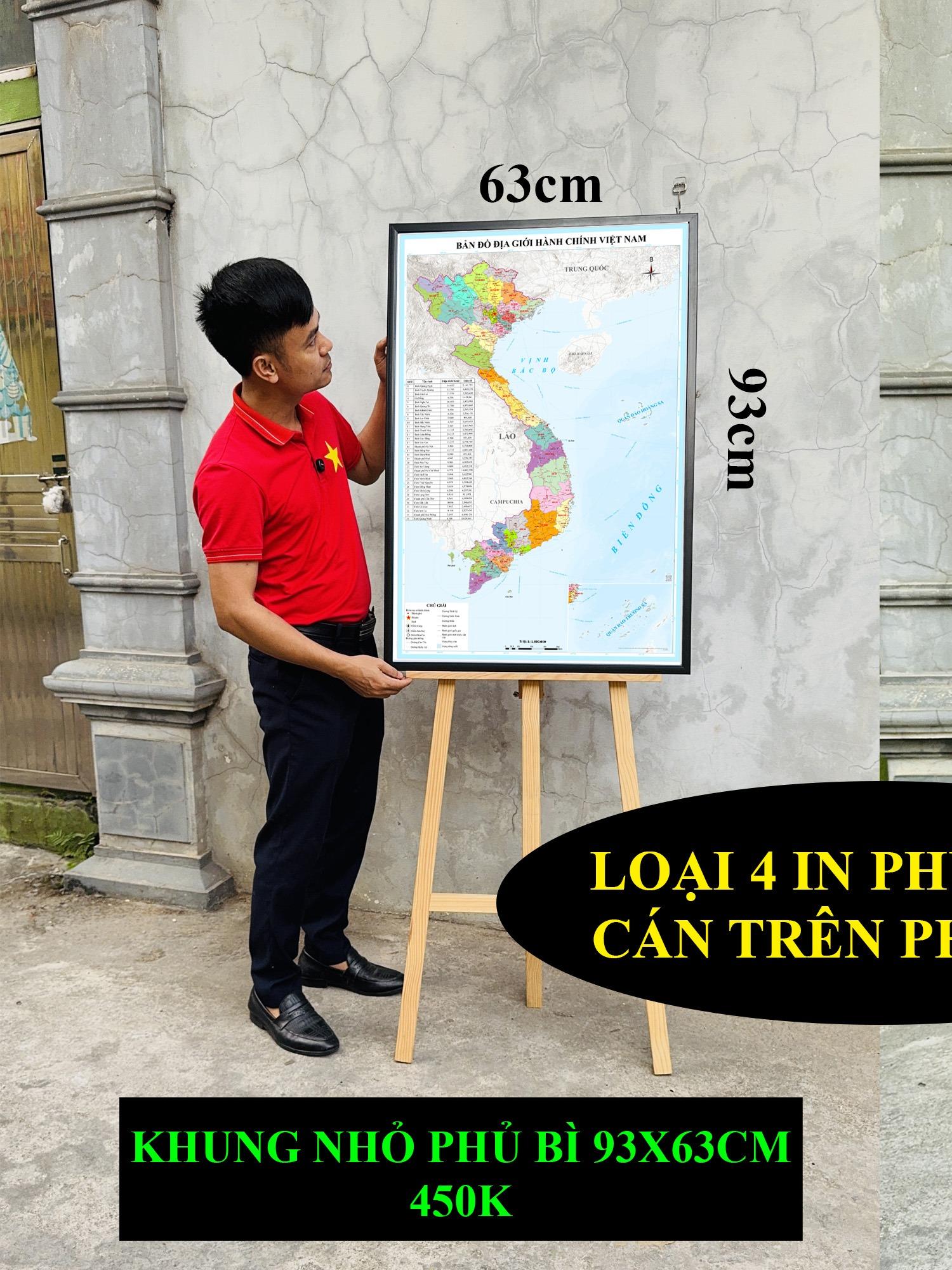 Bản Đồ Việt Nam mới nhất 2026 In siêu nét trên đề can chống nước Dễ Tra Cứu Chính Xác chi tiết