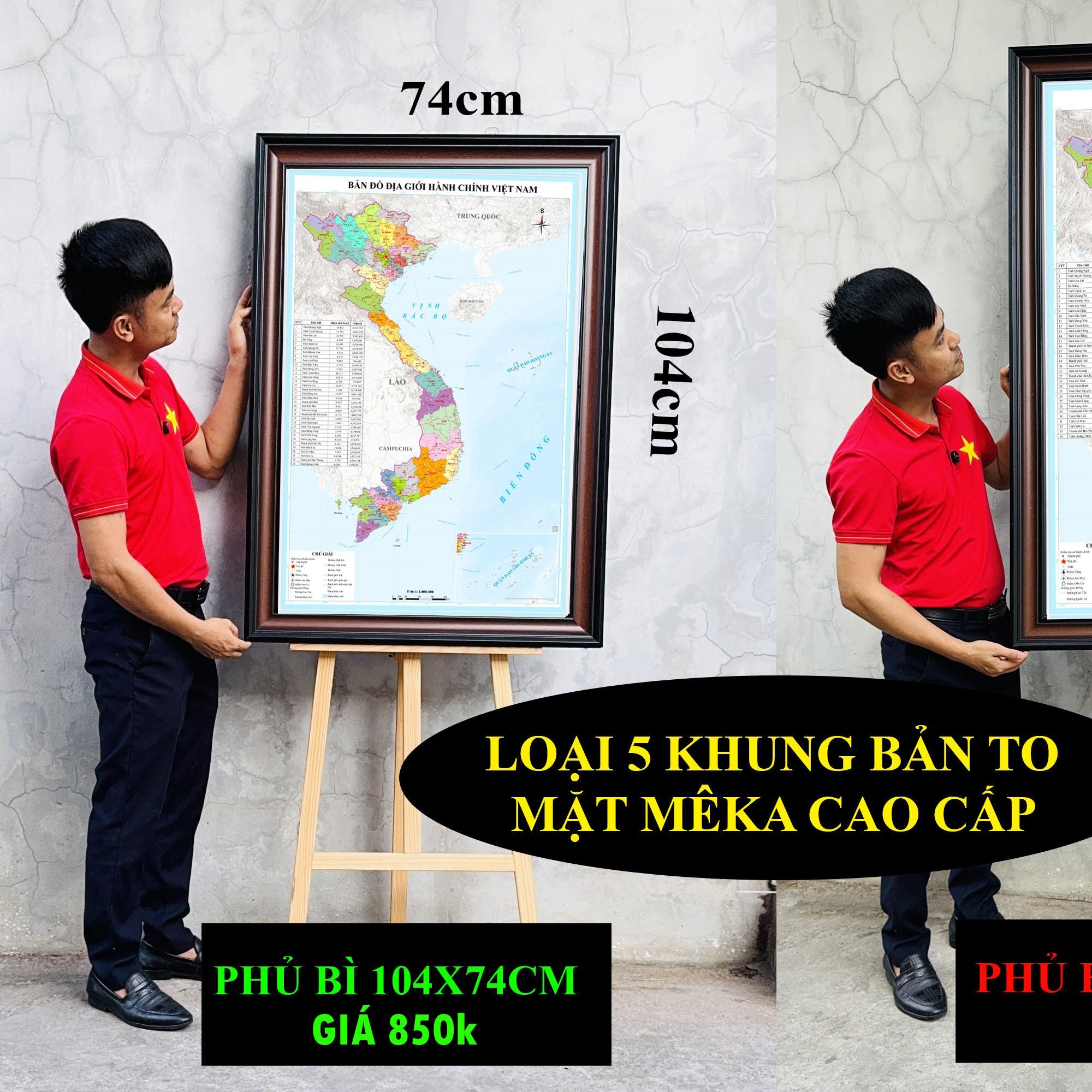 Bản Đồ Việt Nam mới nhất 2026 In siêu nét trên đề can chống nước Dễ Tra Cứu Chính Xác chi tiết