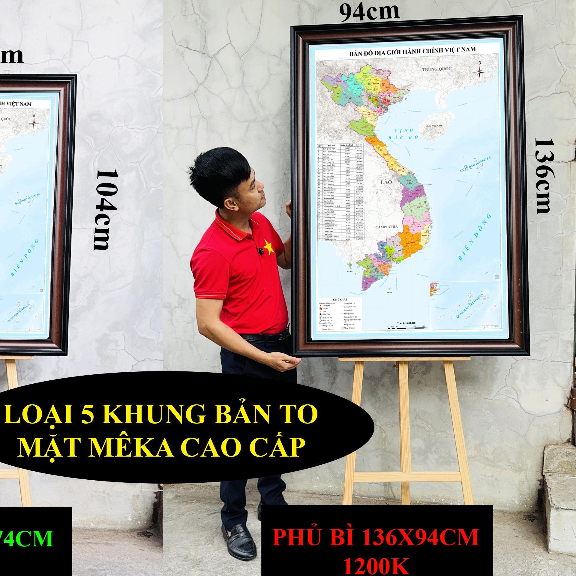 Bản Đồ Việt Nam mới nhất 2026 In siêu nét trên đề can chống nước Dễ Tra Cứu Chính Xác chi tiết