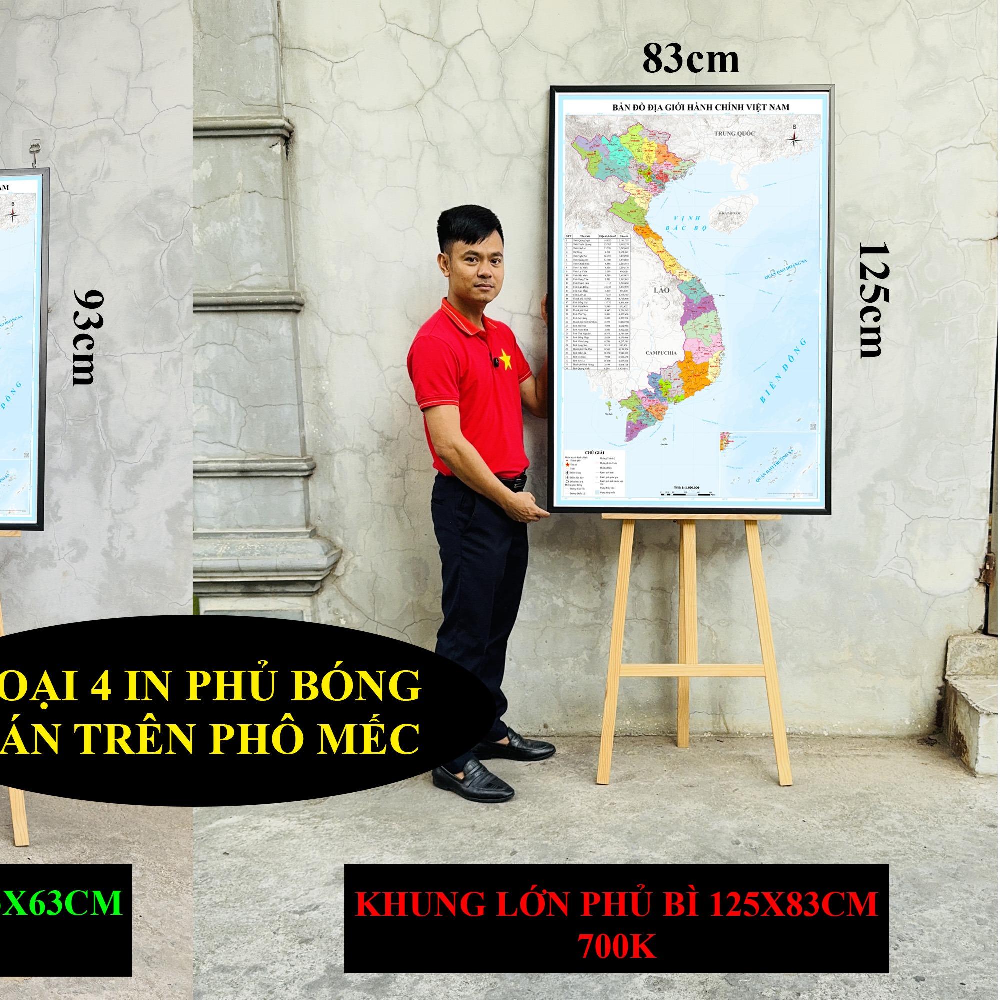 Bản Đồ Việt Nam mới nhất 2026 In siêu nét trên đề can chống nước Dễ Tra Cứu Chính Xác chi tiết