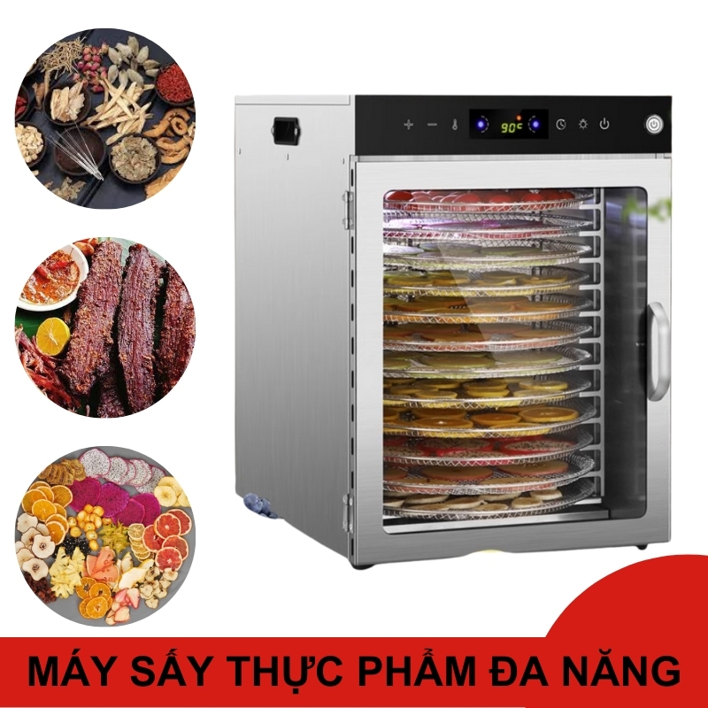 Tủ sấy khô thực phẩm loại 12 khay xoay.