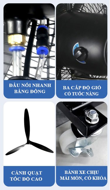 Quạt phun sương công nghiệp Ebisu FSD-650( Tùy chỉnh chiều cao quạt )