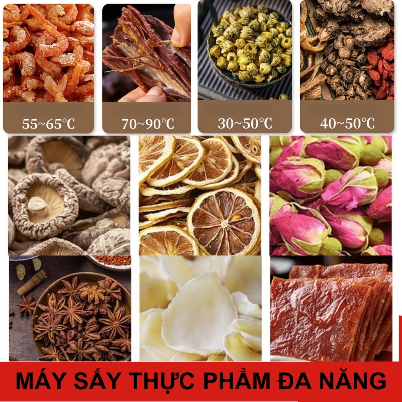 Tủ sấy khô thực phẩm loại 12 khay xoay.