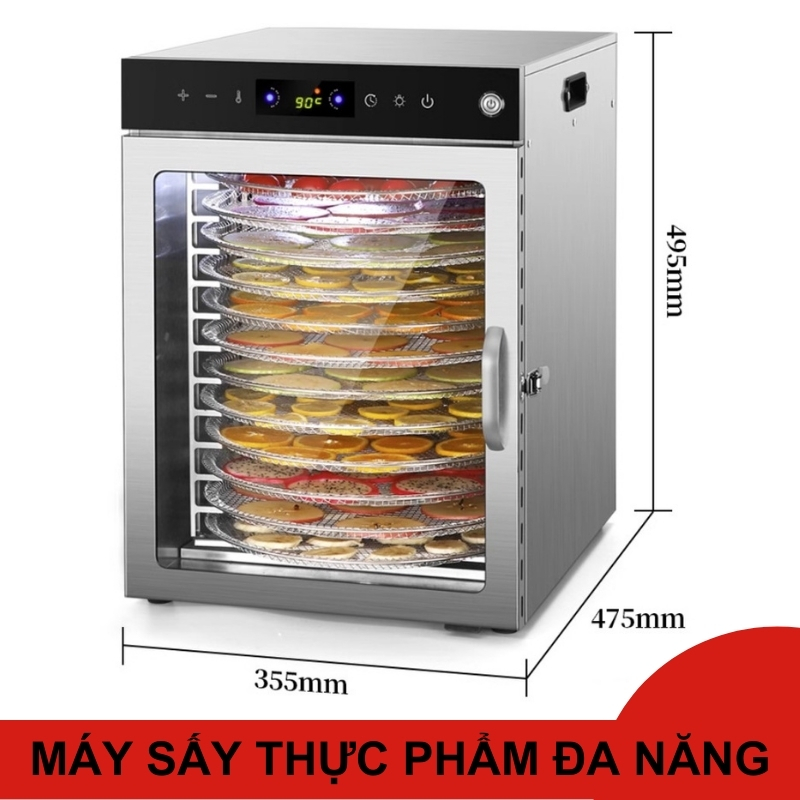 Tủ sấy khô thực phẩm loại 12 khay xoay.