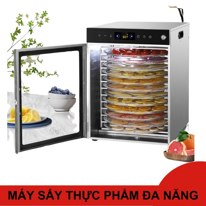 Tủ sấy khô thực phẩm loại 12 khay xoay.