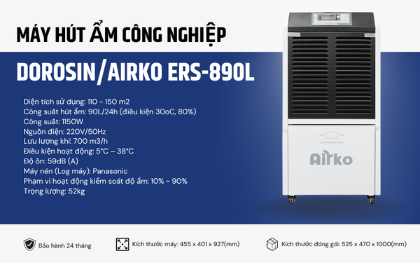 Máy hút ẩm công nghiệp DOROSIN AIRKO ERS-890L