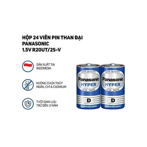 Pin D Carbon Panasonic R20UT 2S chính hãng