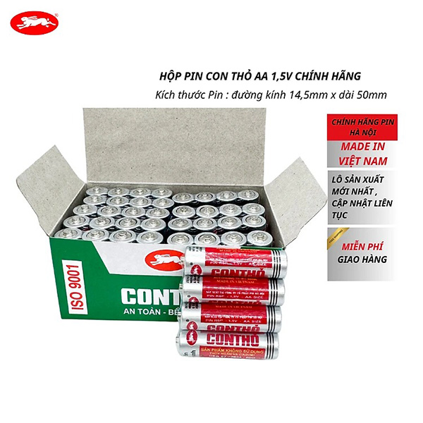 Hộp 40 viên pin con thỏ AA và AAA chính hãng