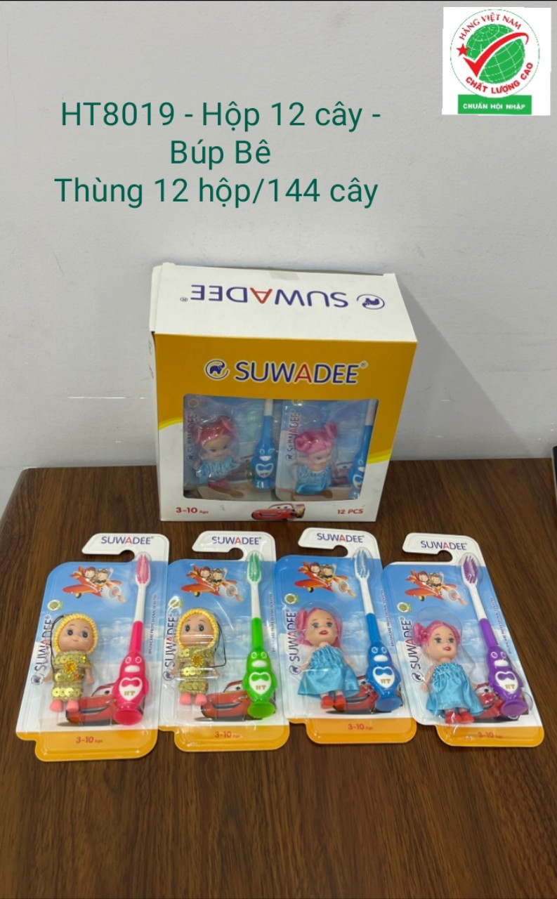 Bàn Chải Đánh Răng HT8019 - Hộp 12 cây - TOOTHBRUSH (Kèm Búp Bê) - 8936140450035