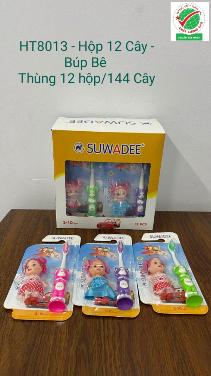 Bàn Chải Đánh Răng HT8013 - Hộp 12 Cây - TOOTHBRUSH (Kèm Búp Bê ) - 8936140450035