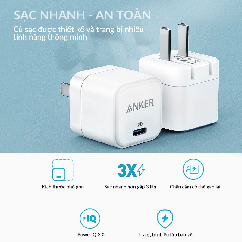 CỤC SẠC NHANH ANKER POWERPORT III A2149 20W