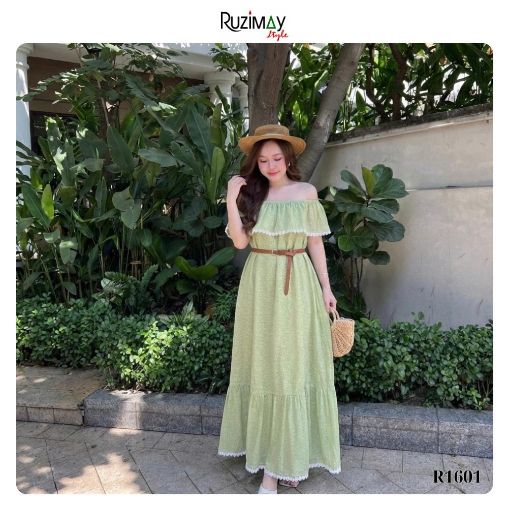 Đầm Maxi Ruzimay Trễ Vai Flora dáng dài R1600