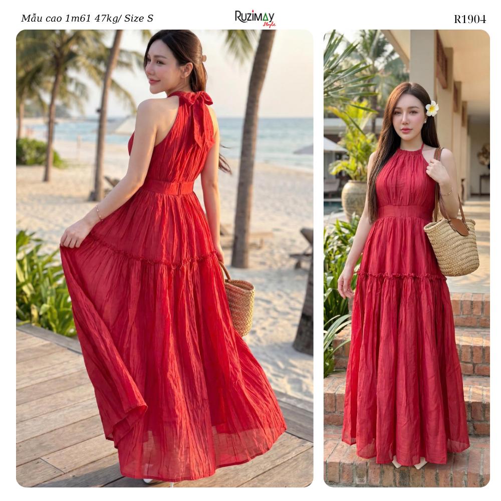 Đầm maxi cổ yếm Ruzimay Style R1900 dáng dài xòe