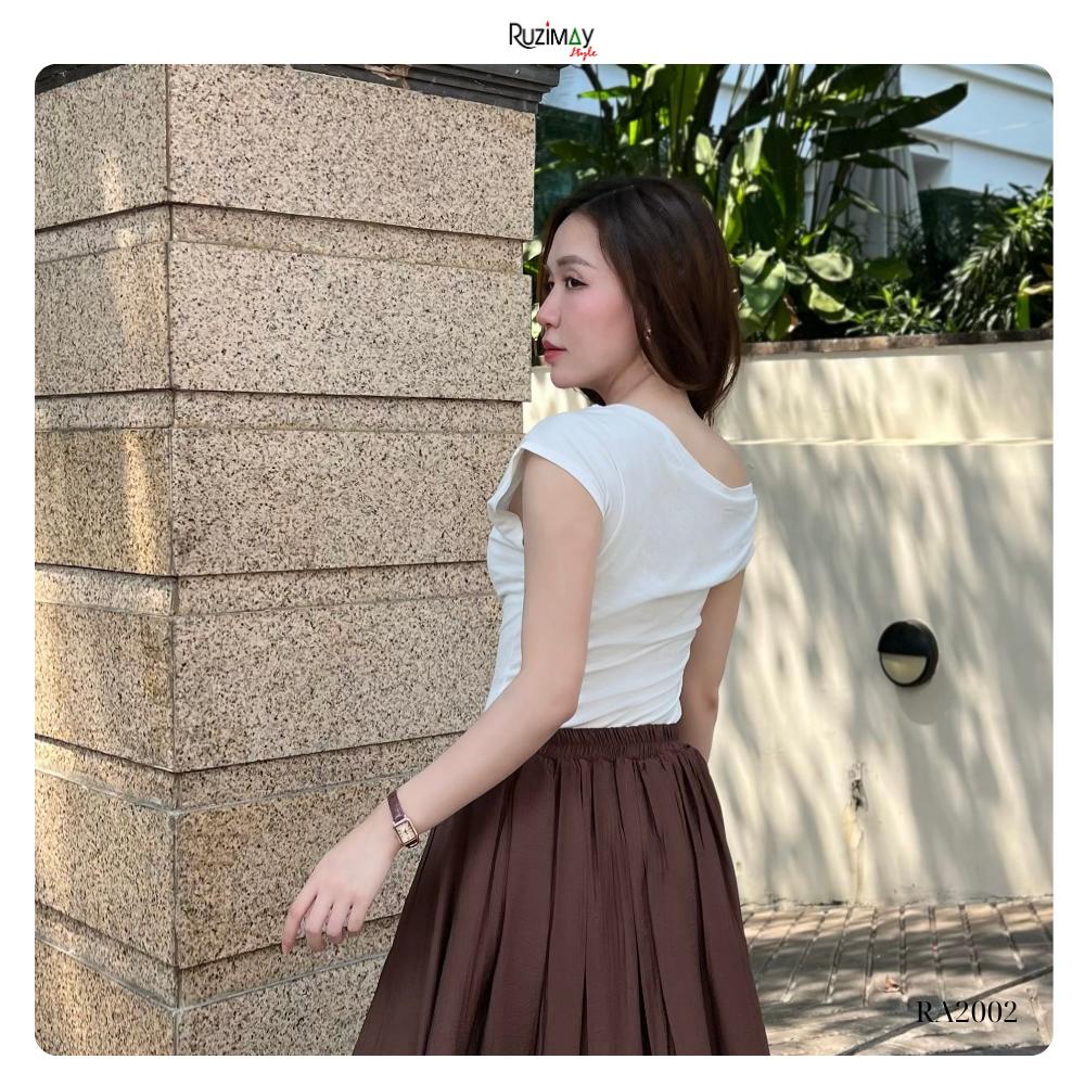 Áo thun nữ Ruzimay RA2000 lệch vai co giãn mềm mại thanh lịch