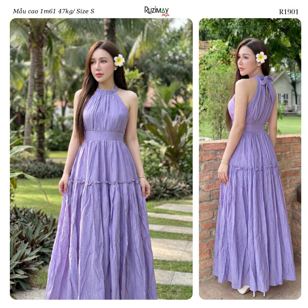 Đầm maxi cổ yếm Ruzimay Style R1900 dáng dài xòe