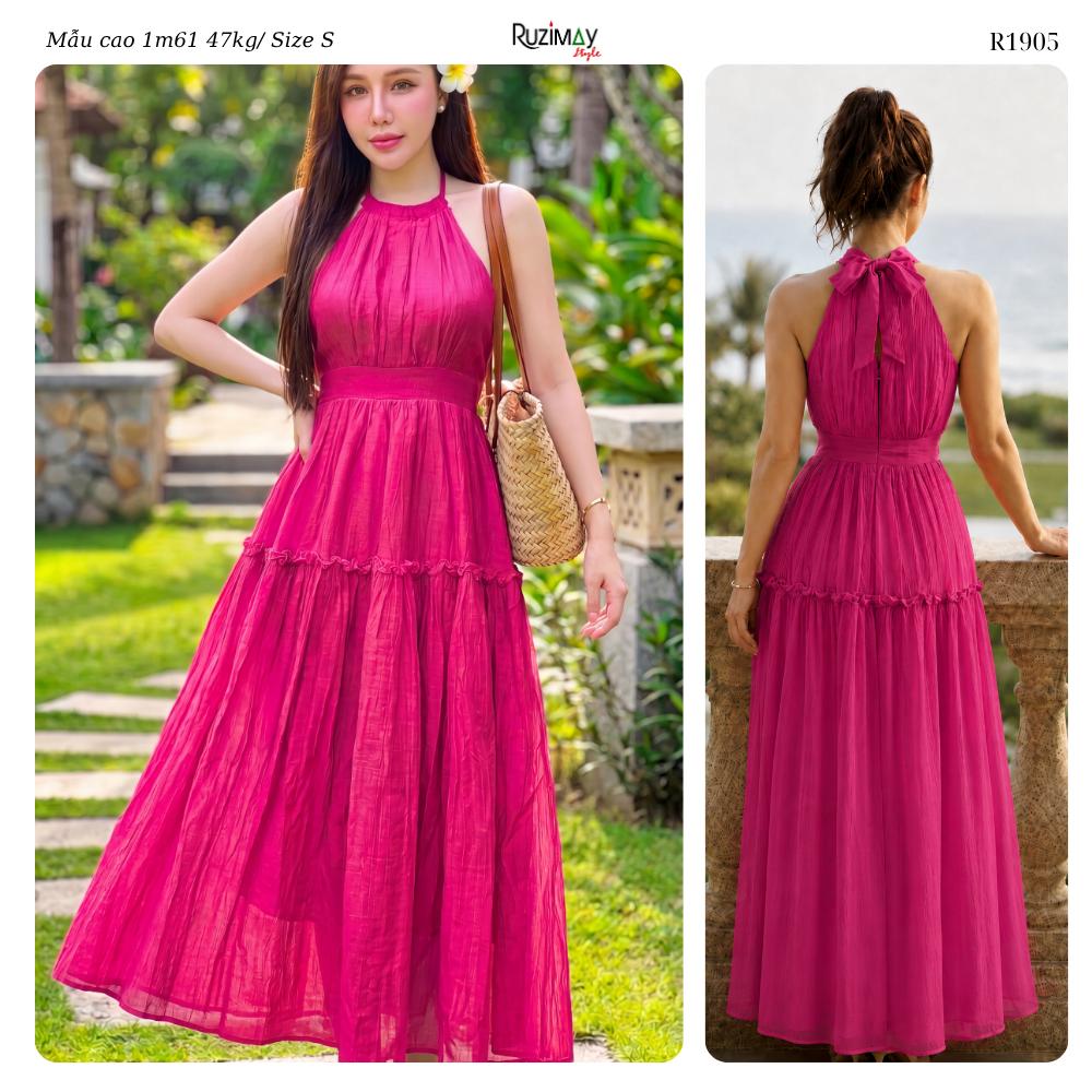 Đầm maxi cổ yếm Ruzimay Style R1900 dáng dài xòe