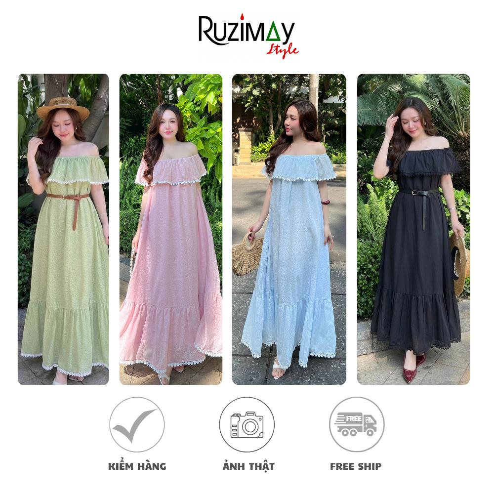 Đầm Maxi Ruzimay Trễ Vai Flora dáng dài R1600