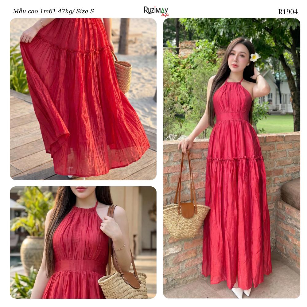 Đầm maxi cổ yếm Ruzimay Style R1900 dáng dài xòe