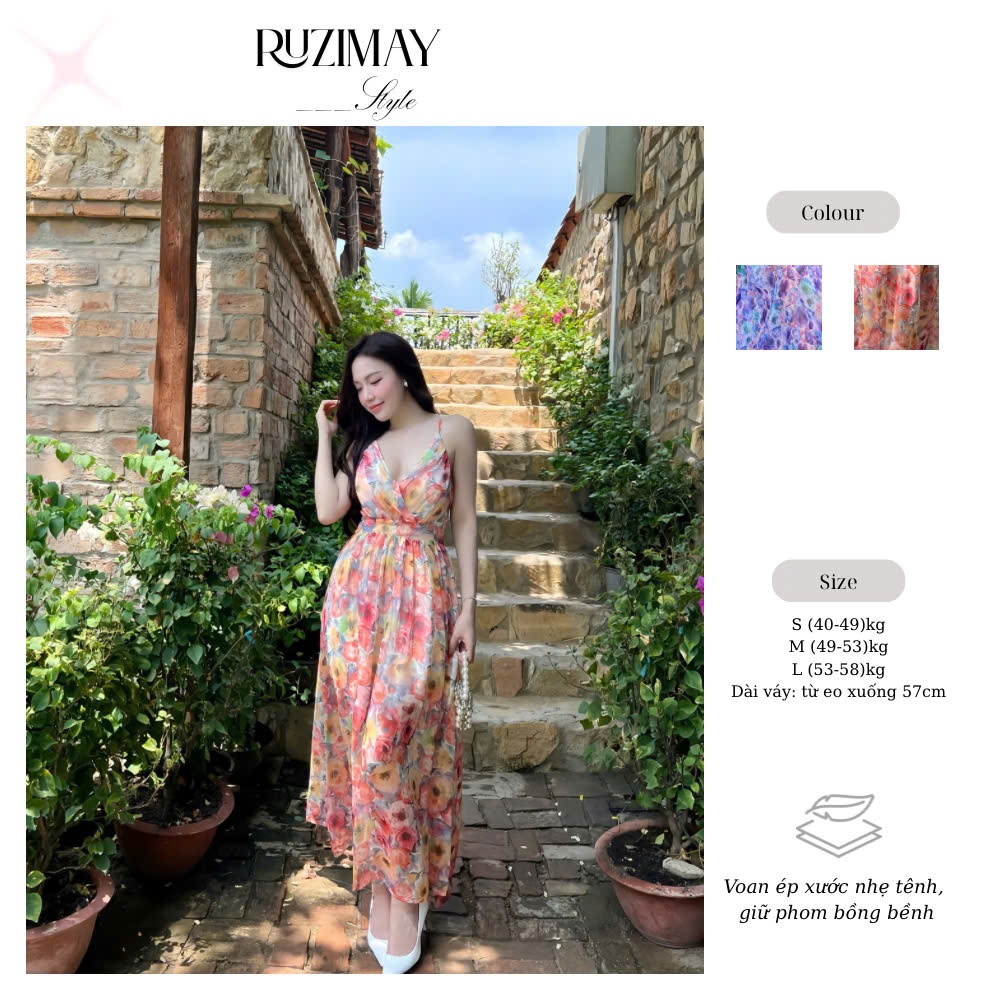 Đầm maxi dáng dài xòe R0100