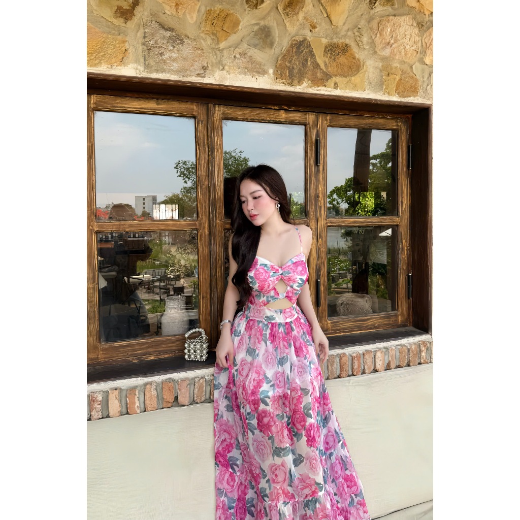 Đầm maxi cup ngực dáng xòe R0201