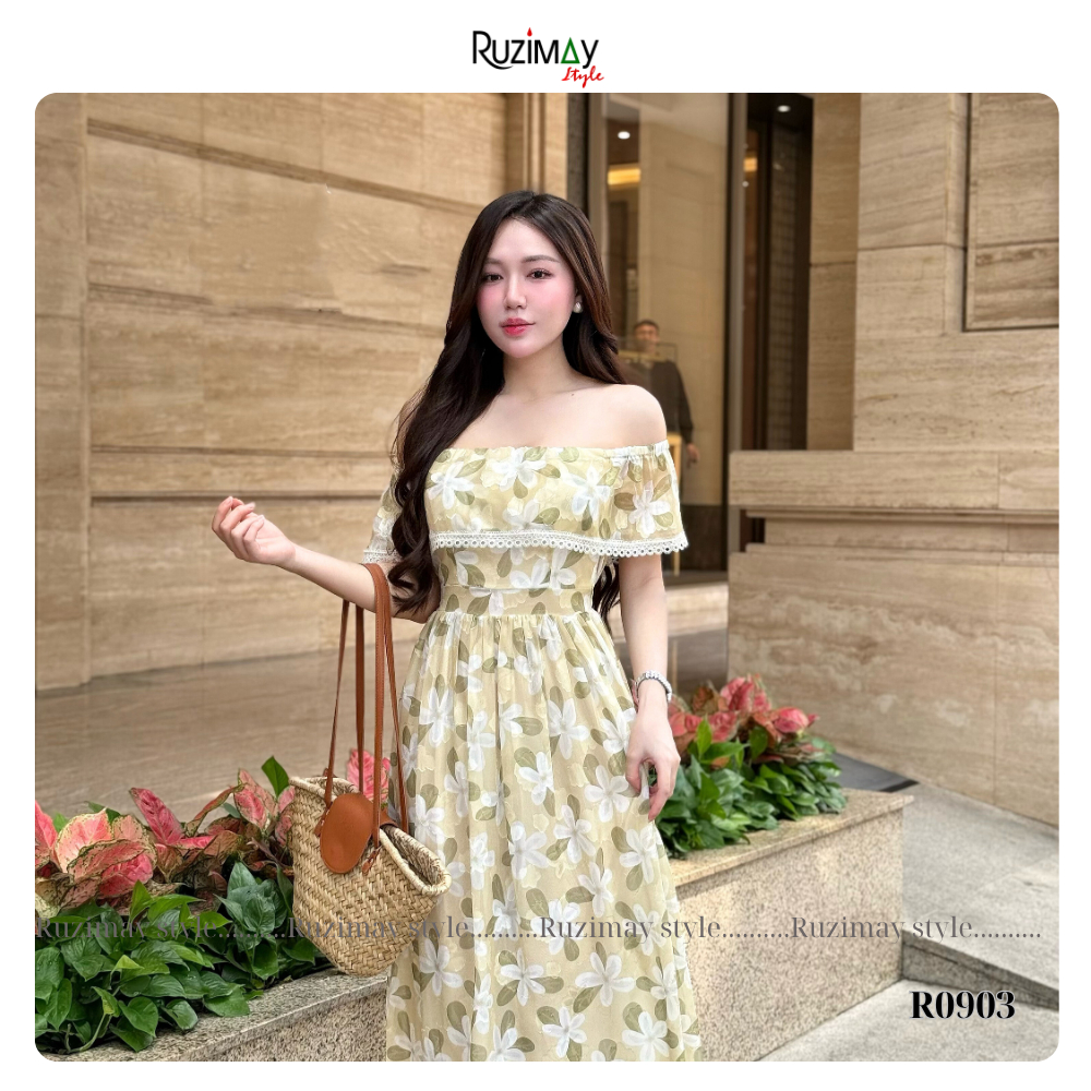 Đầm maxi trễ vai dáng dài R0900