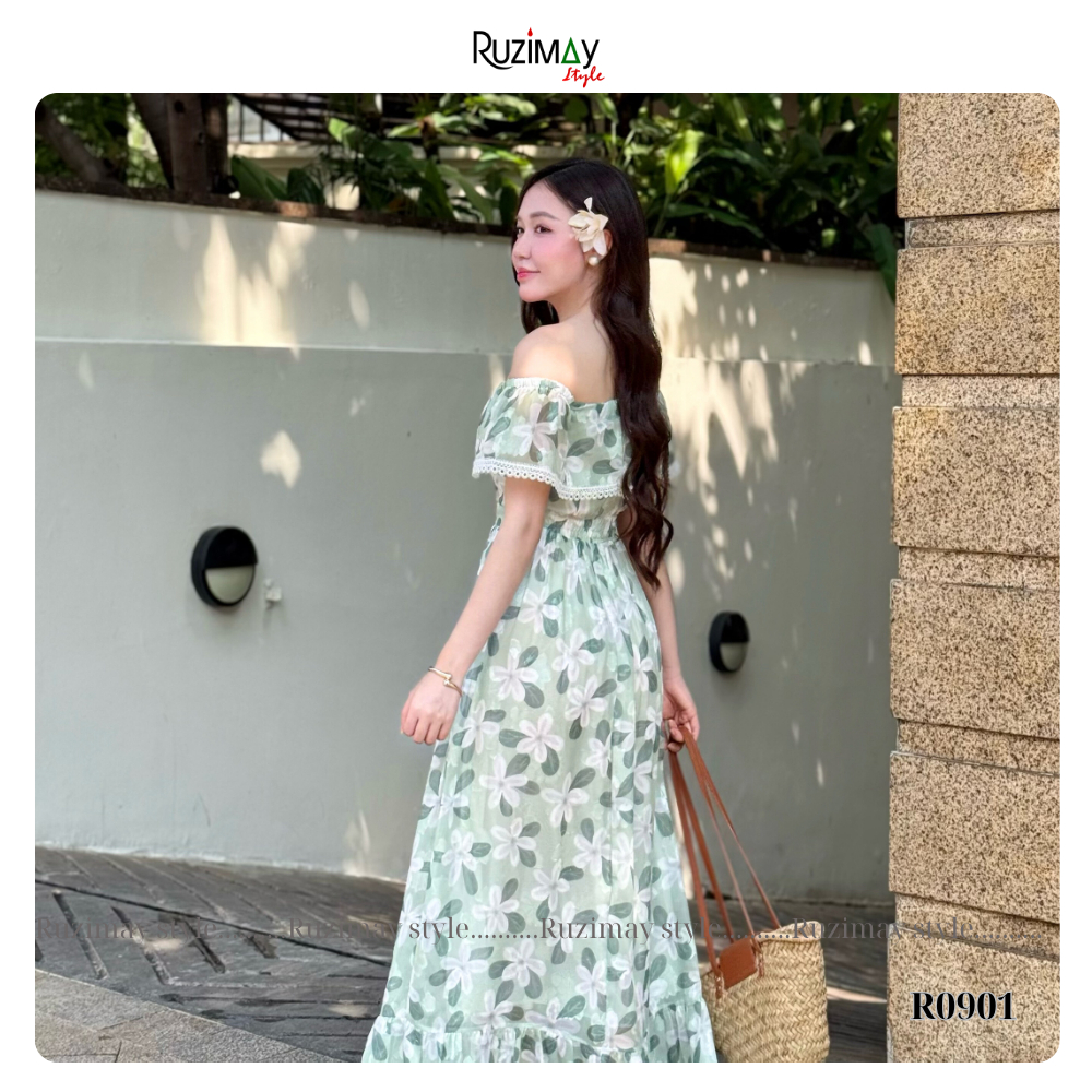 Đầm maxi trễ vai dáng dài R0900