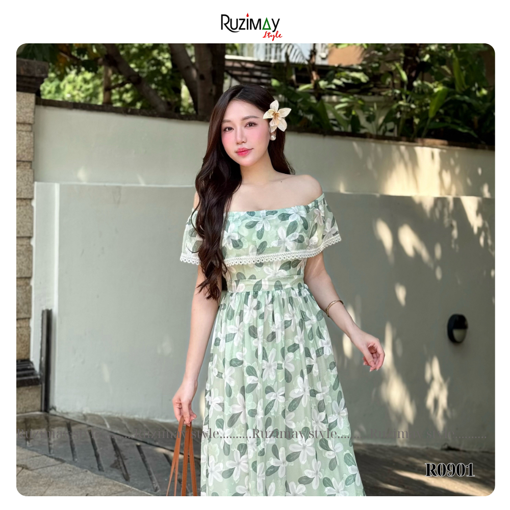 Đầm maxi trễ vai dáng dài R0900