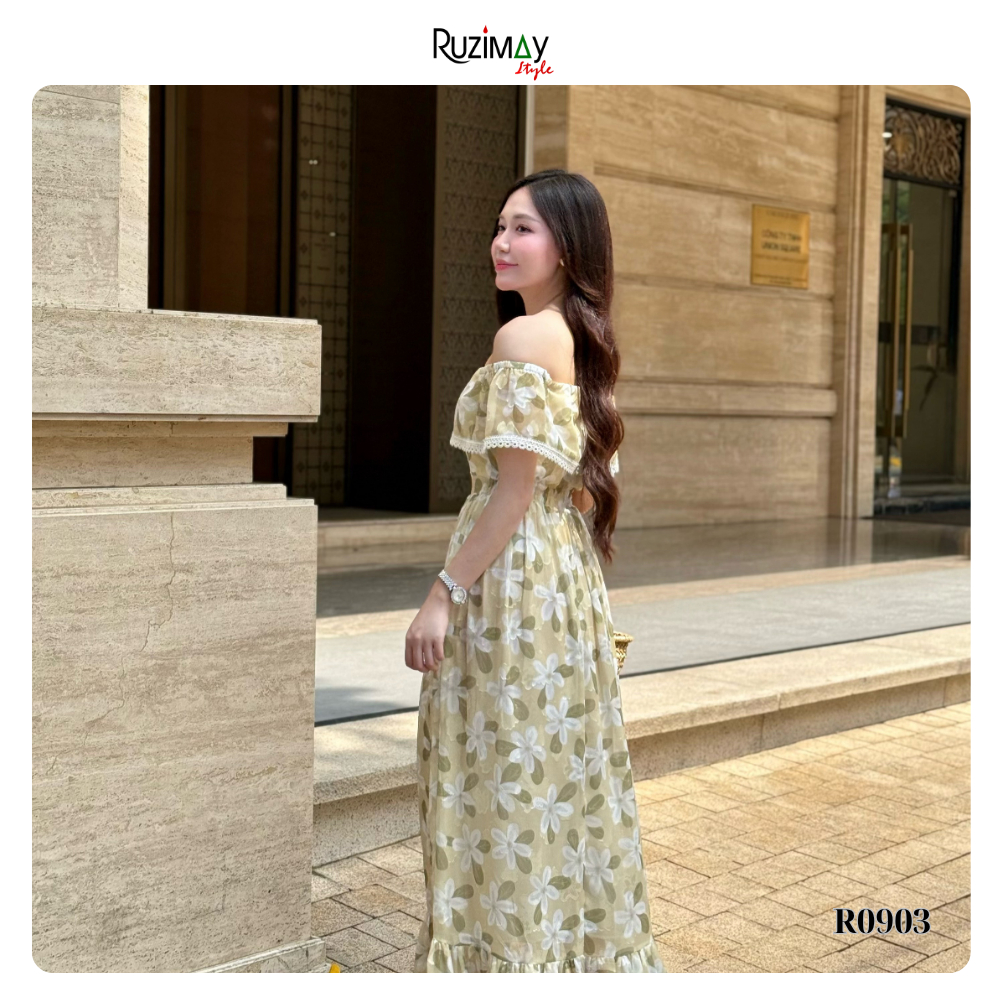 Đầm maxi trễ vai dáng dài R0900