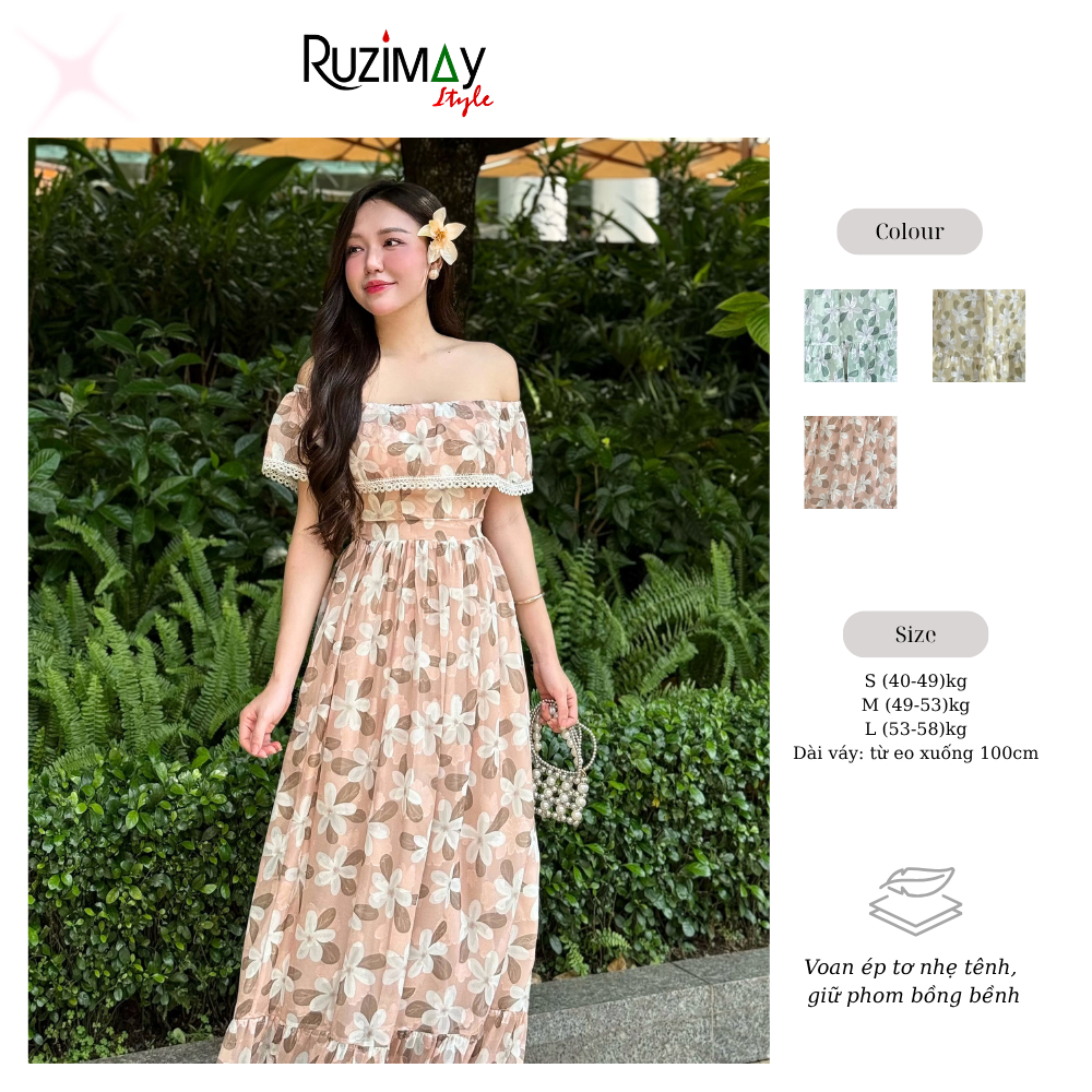 Đầm maxi trễ vai dáng dài R0900