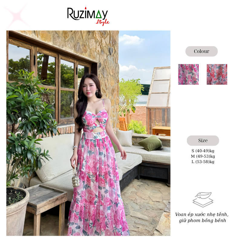 Đầm maxi cúp ngực dáng xòe R0200