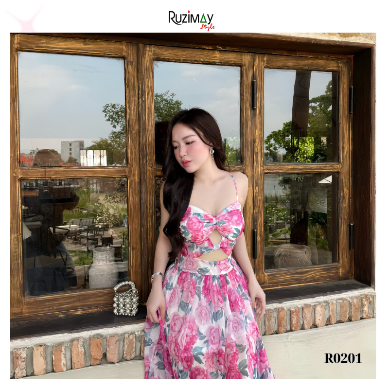 Đầm maxi cúp ngực dáng xòe R0200