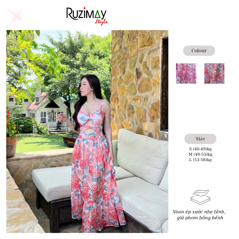 Đầm maxi cúp ngực dáng xòe R0200