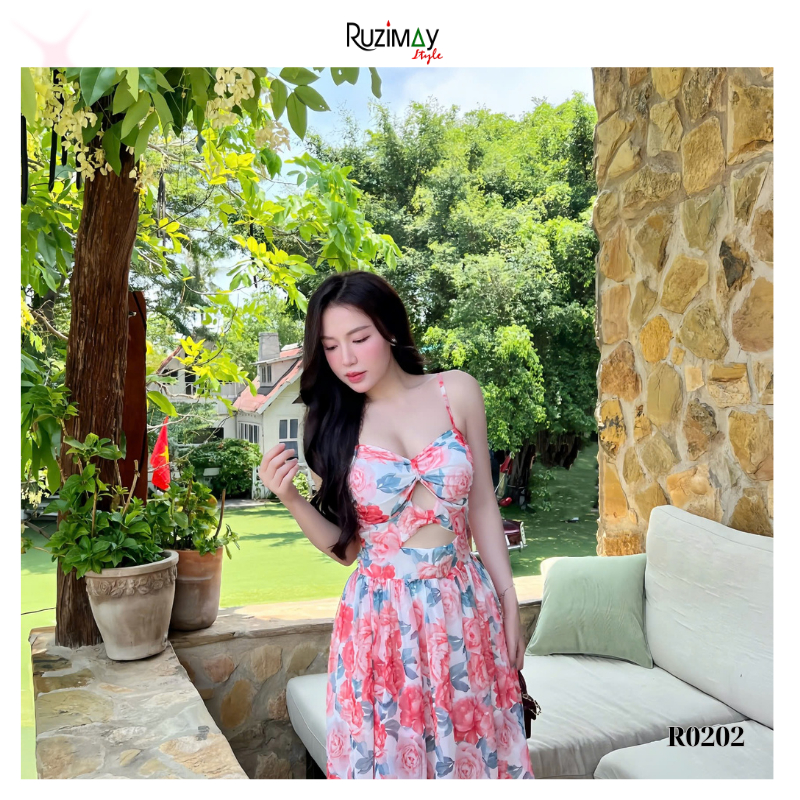 Đầm maxi cúp ngực dáng xòe R0200