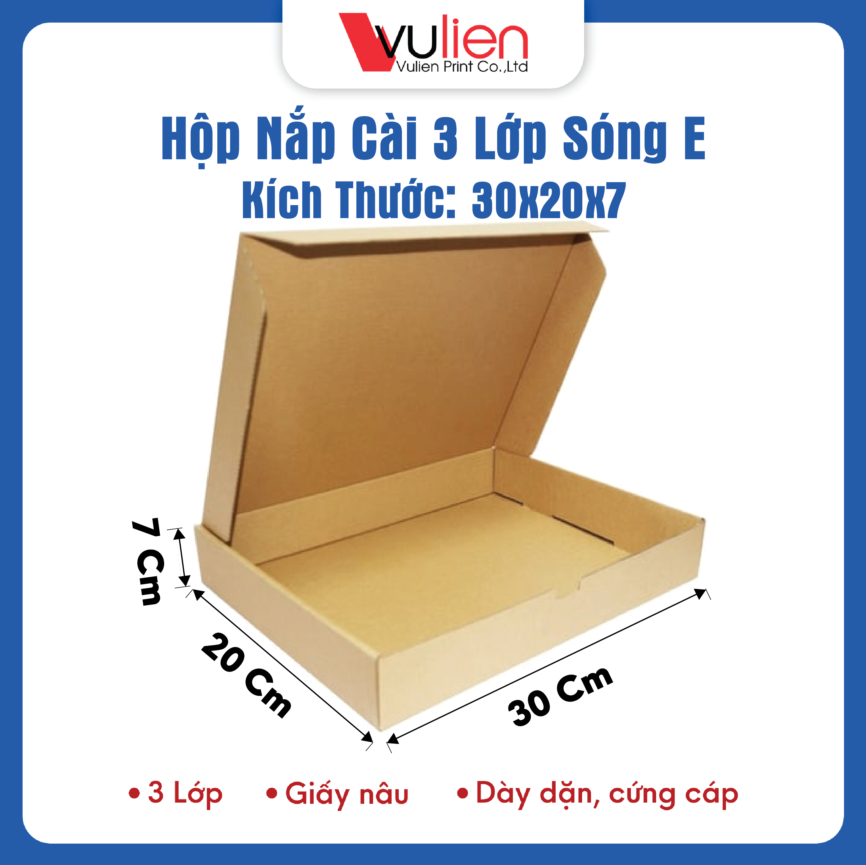 Hộp nắp gài 30x20x7