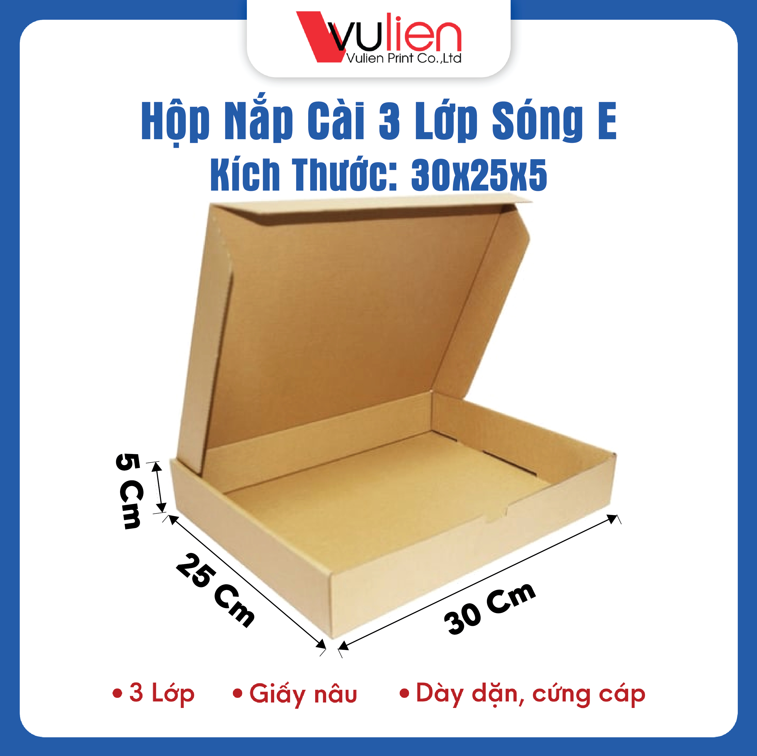 Hộp nắp gài 30x25x5