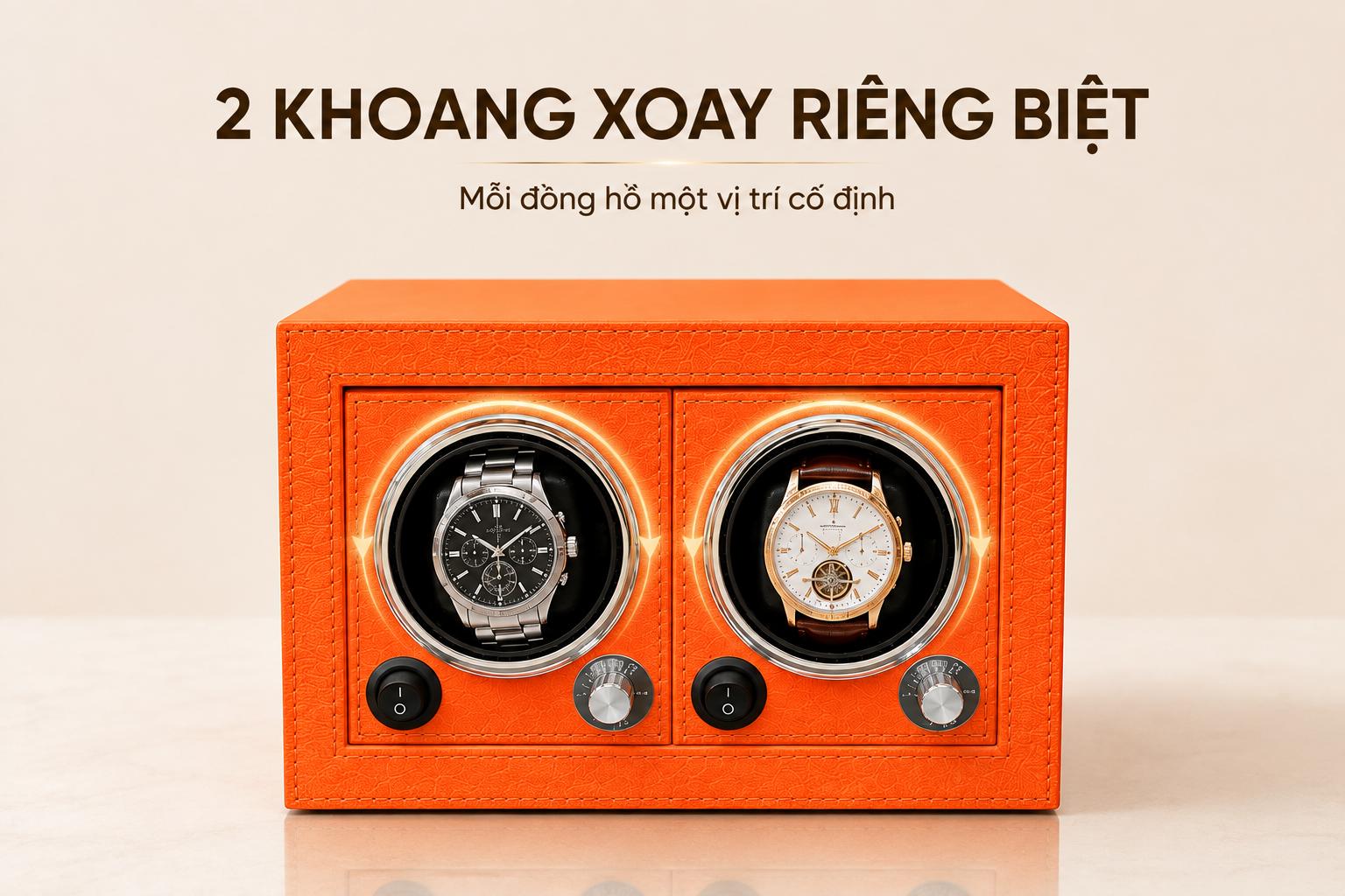 Hai núm điều khiển độc lập của hộp xoay đồng hồ AIPU X10