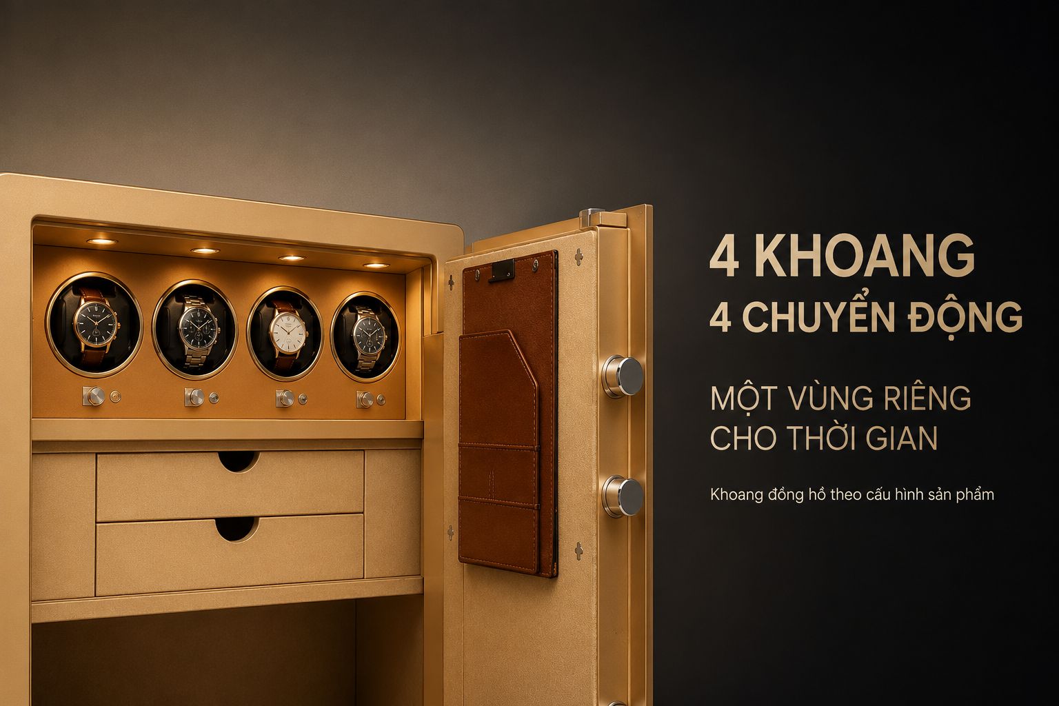 4 khoang đồng hồ két sắt AIPU ZR-100VI-G-W