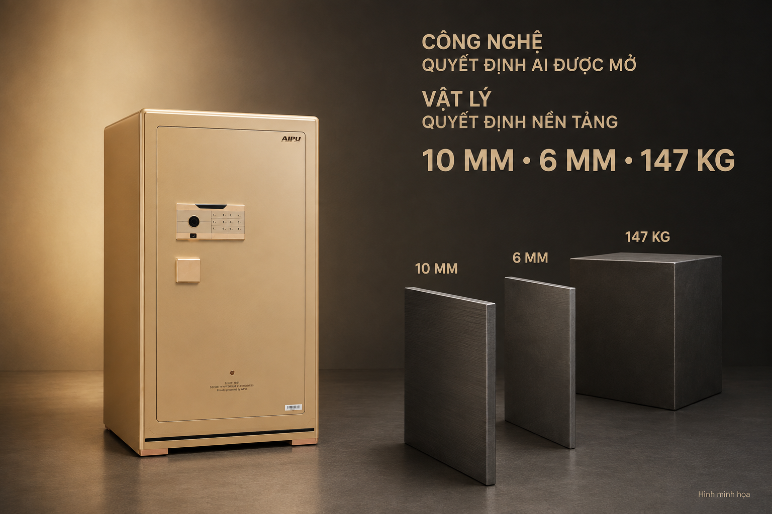 AIPU ZR-100VI-G-W cánh 10mm thân 6mm 147kg