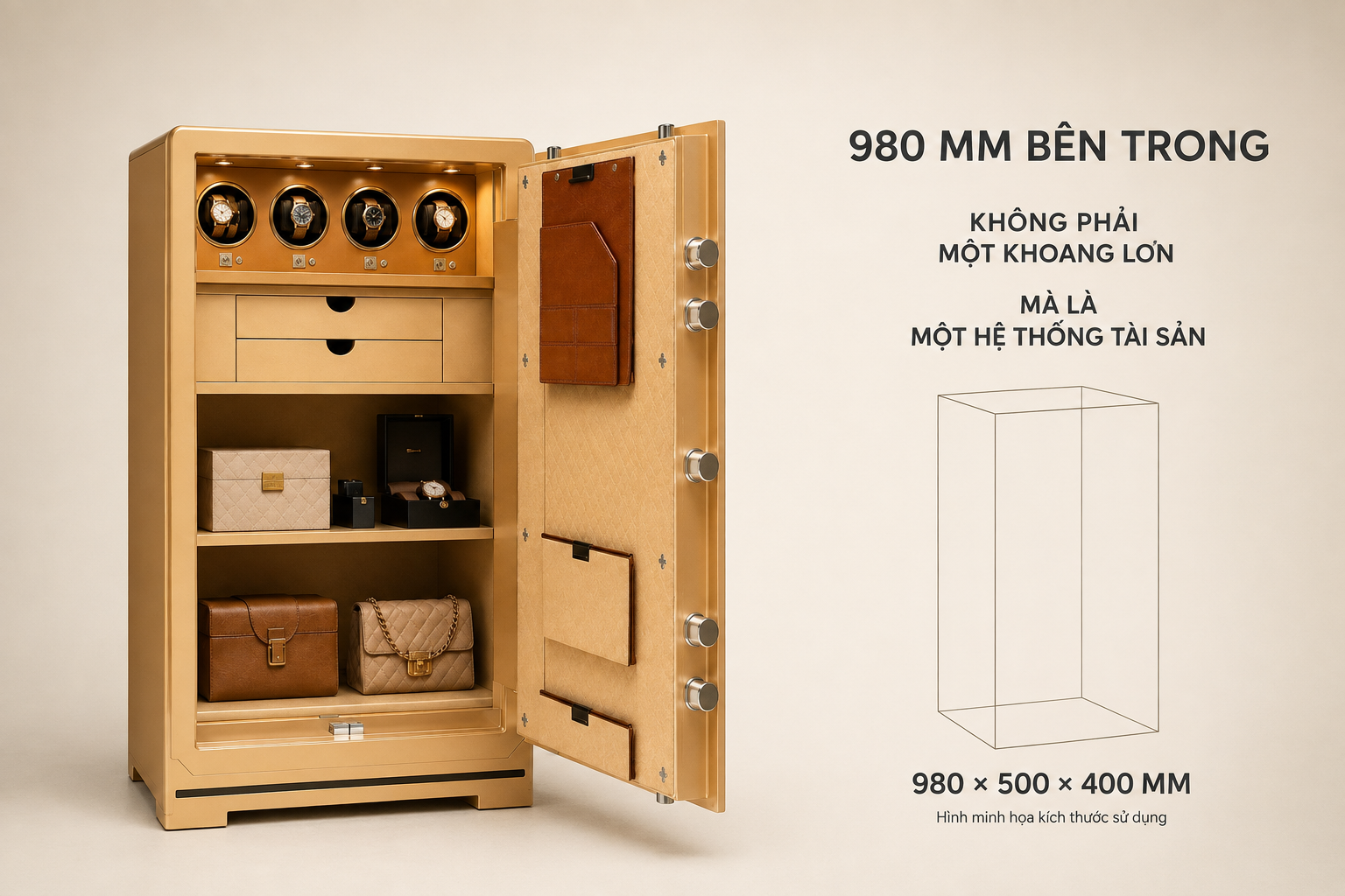 Kích thước AIPU ZR-100VI-G-W 1025 x 538 x 459mm