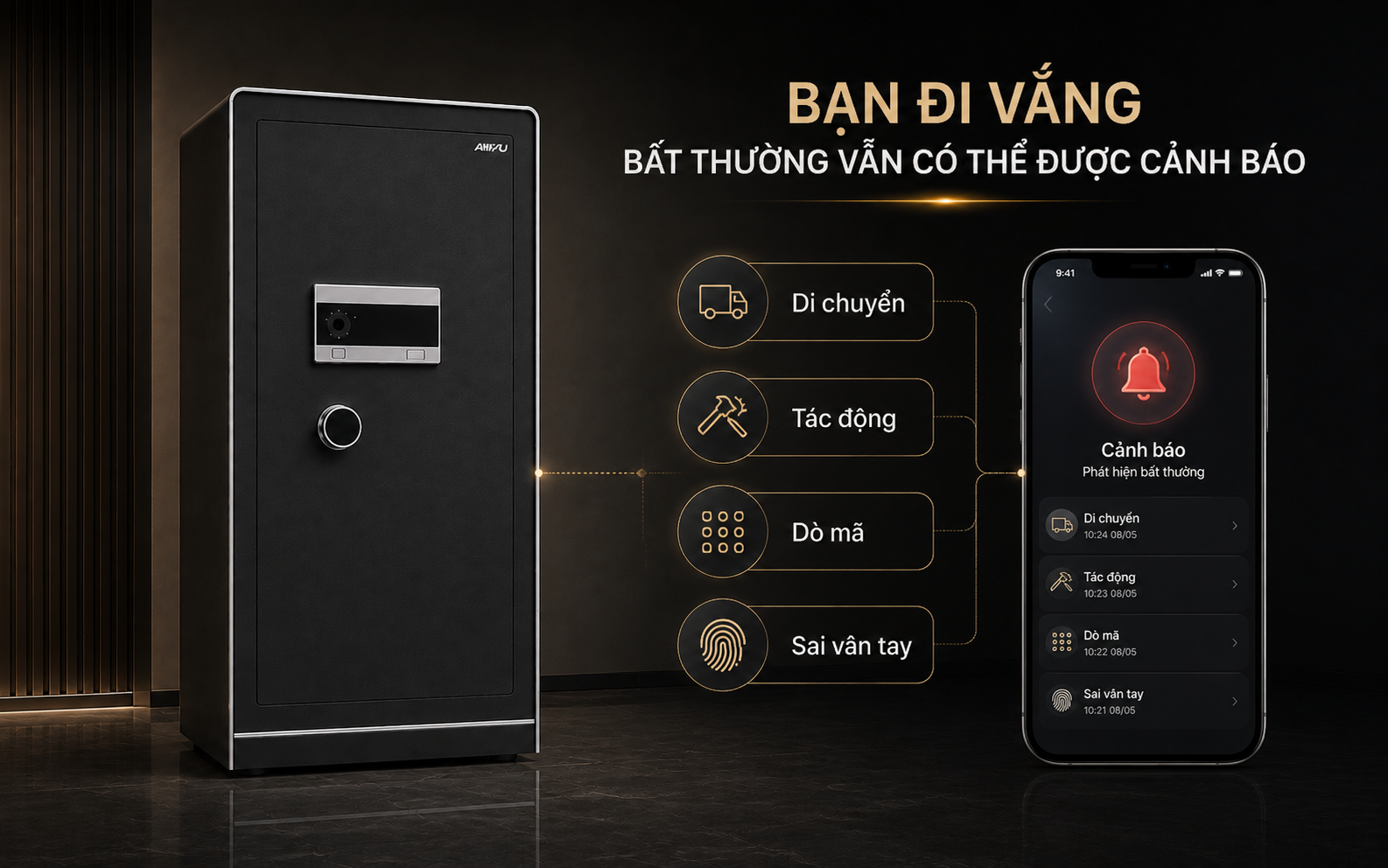 Cảnh báo điện thoại két sắt AIPU LZII-98B