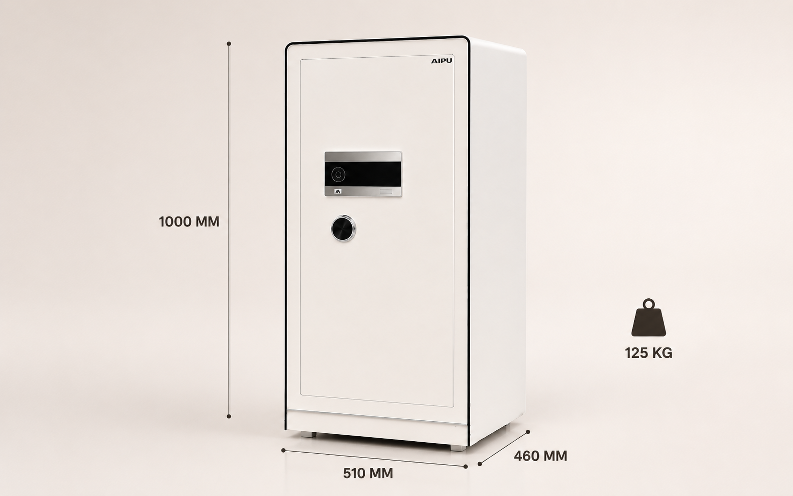 Kích thước két sắt AIPU LZII-98W 1000 x 510 x 460mm 125kg
