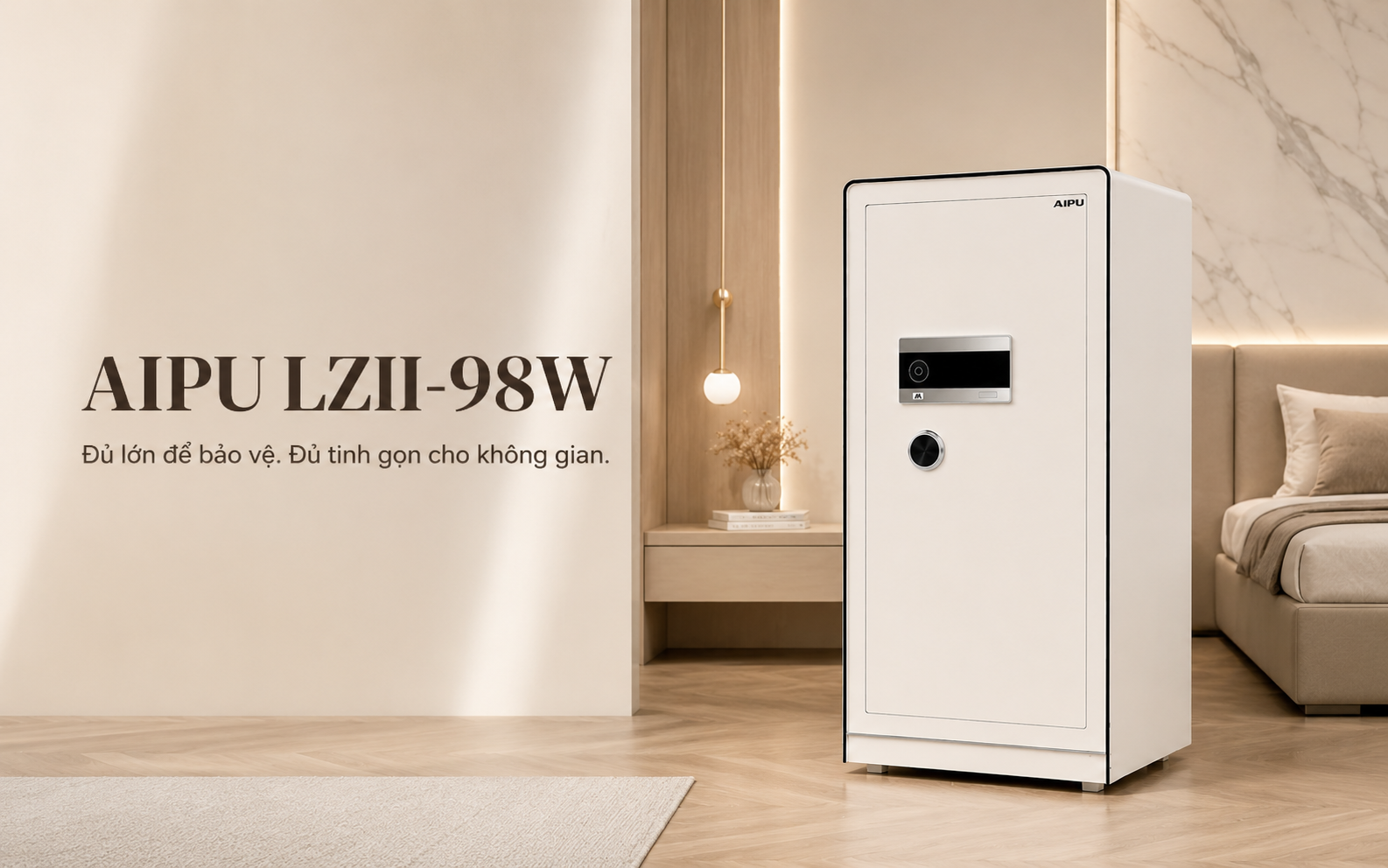 Két sắt thông minh AIPU LZII-98W màu trắng cao 1m