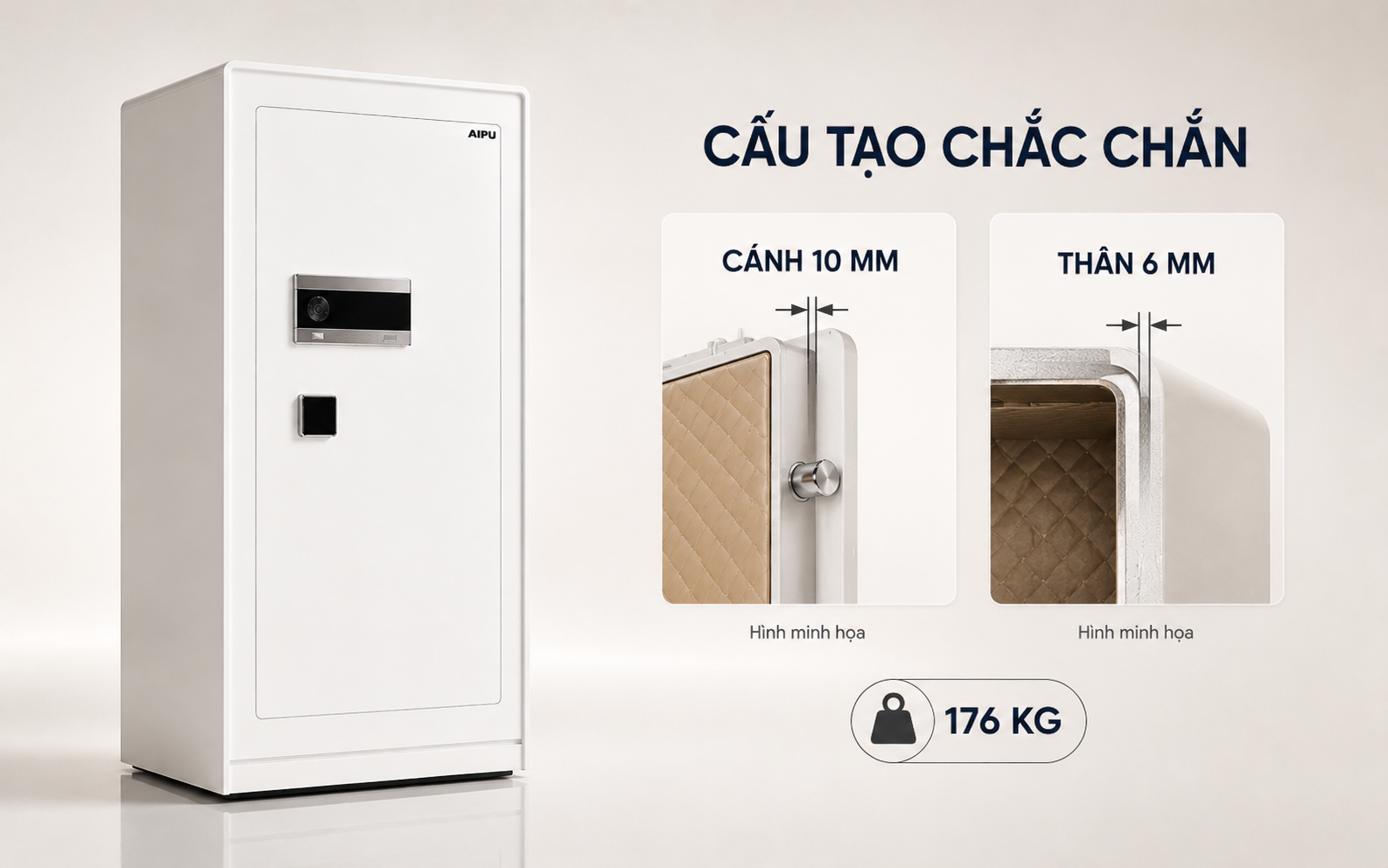 Cánh 10mm thân 6mm két sắt AIPU LZII-120W