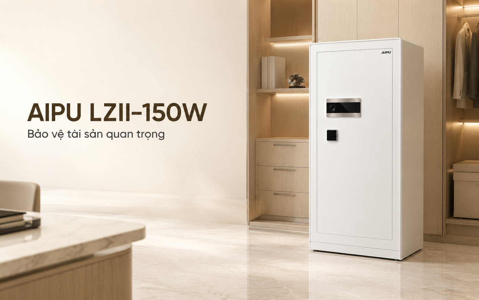 Két sắt thông minh AIPU LZII-150W màu trắng cao 1m5