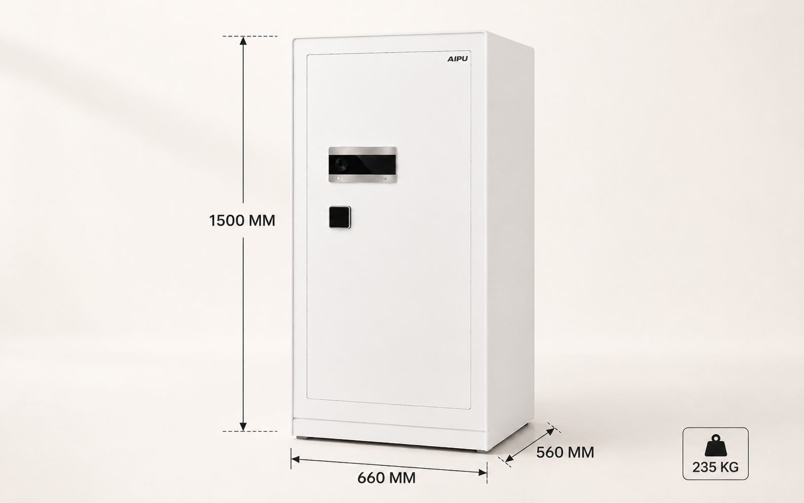 Kích thước két sắt AIPU LZII-150W 1500 x 660 x 560 mm trọng lượng 235kg