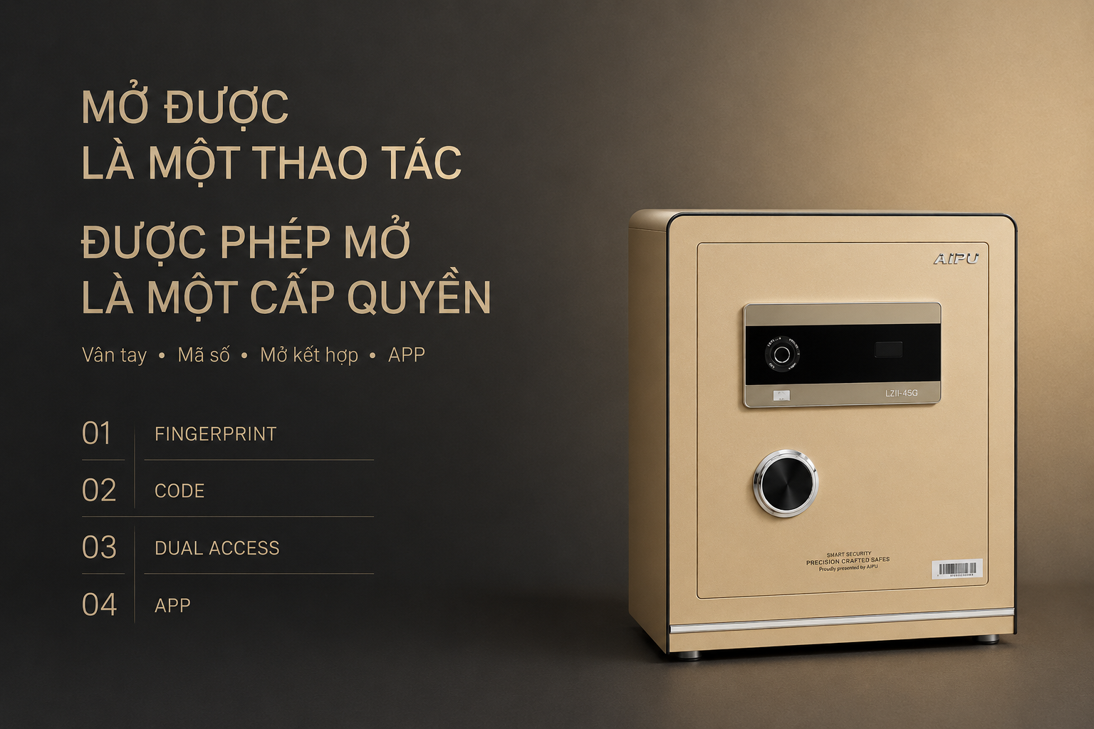 Khóa vân tay và mã số AIPU LZII-45G