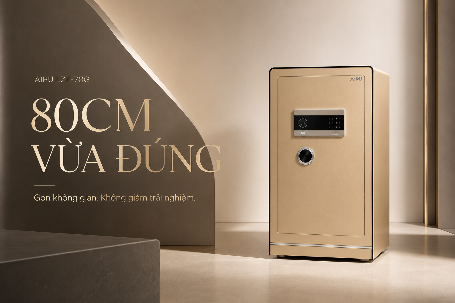 Két sắt thông minh AIPU LZII-78G màu Gold Champagne