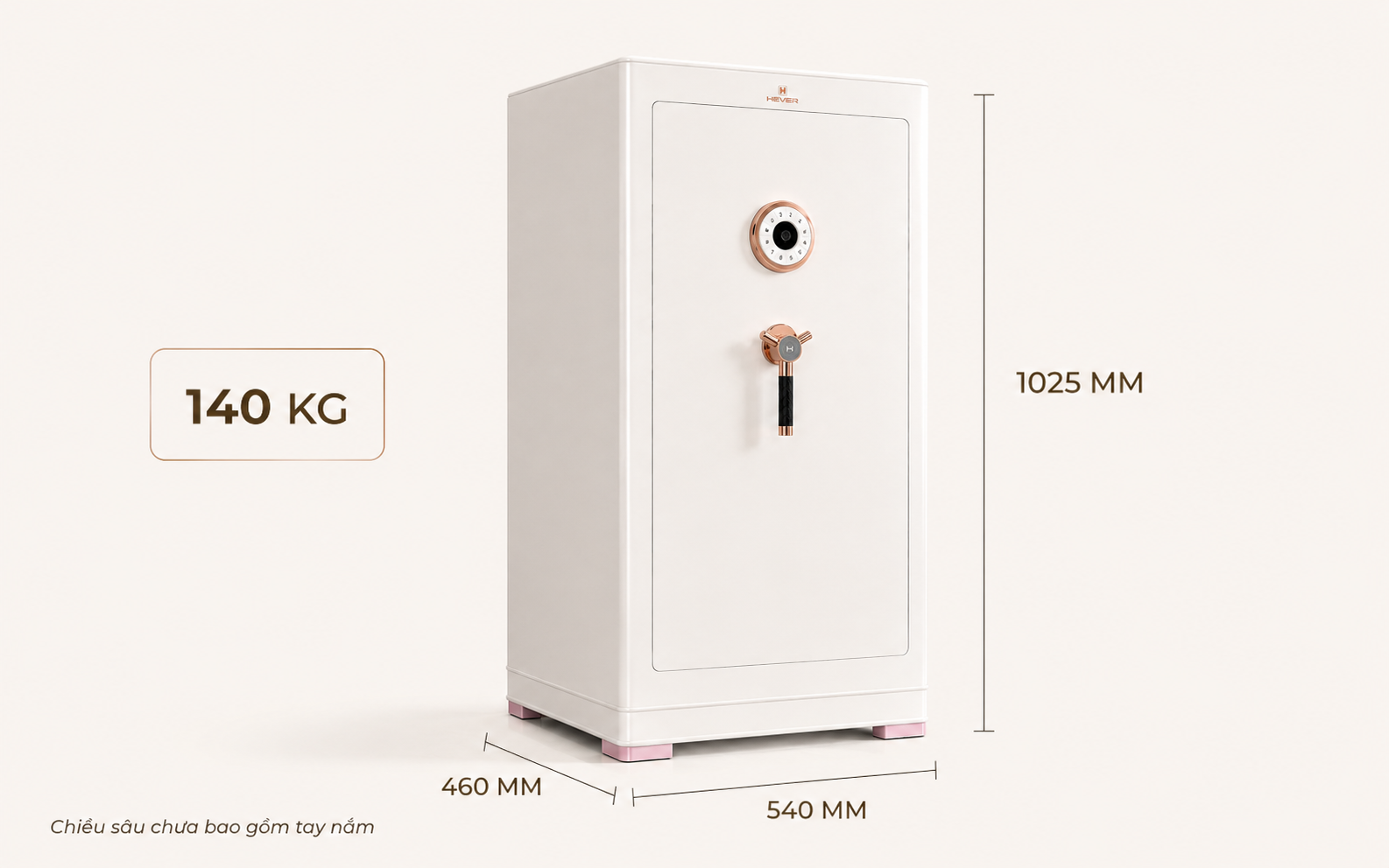 Kích thước két sắt AIPU XC100 1025 x 540 x 460mm trọng lượng 140kg