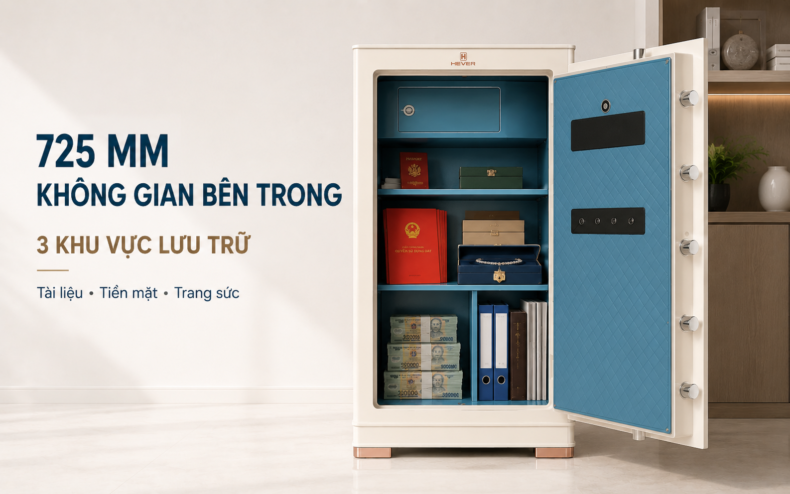 Nội thất 3 ngăn két sắt AIPU XC80